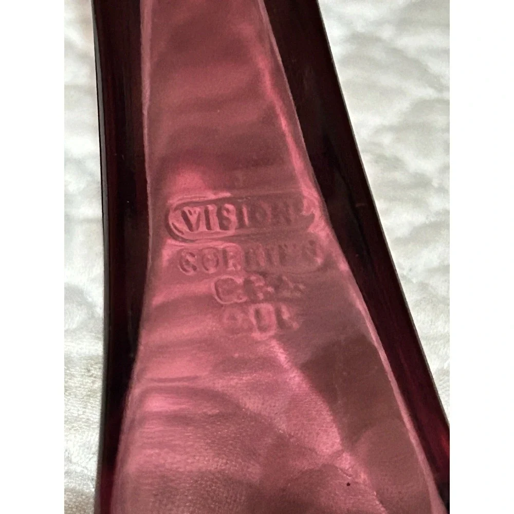 Vtg Corning Ware Visions Cranberry Glass‎ 0.5 L Sauce Pan W/Teflon Coating USA
